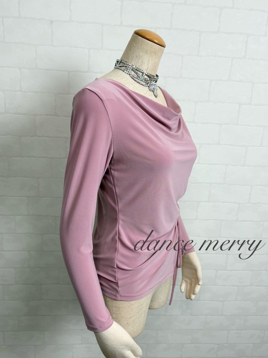 MERRY】新品 社交ダンス ツーピース スモーク ピンク セットアップ