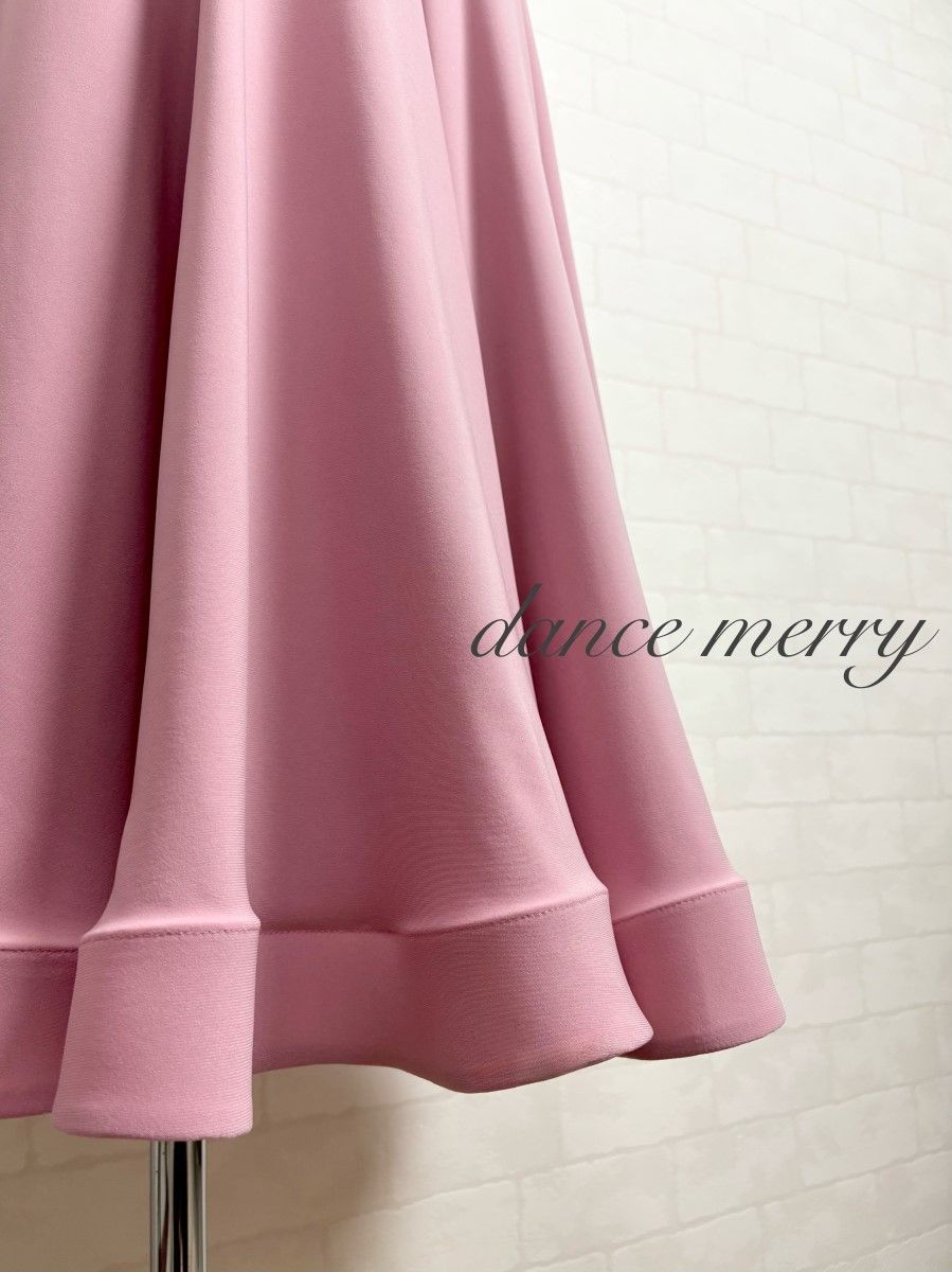 MERRY】新品 社交ダンス ツーピース スモーク ピンク セットアップ