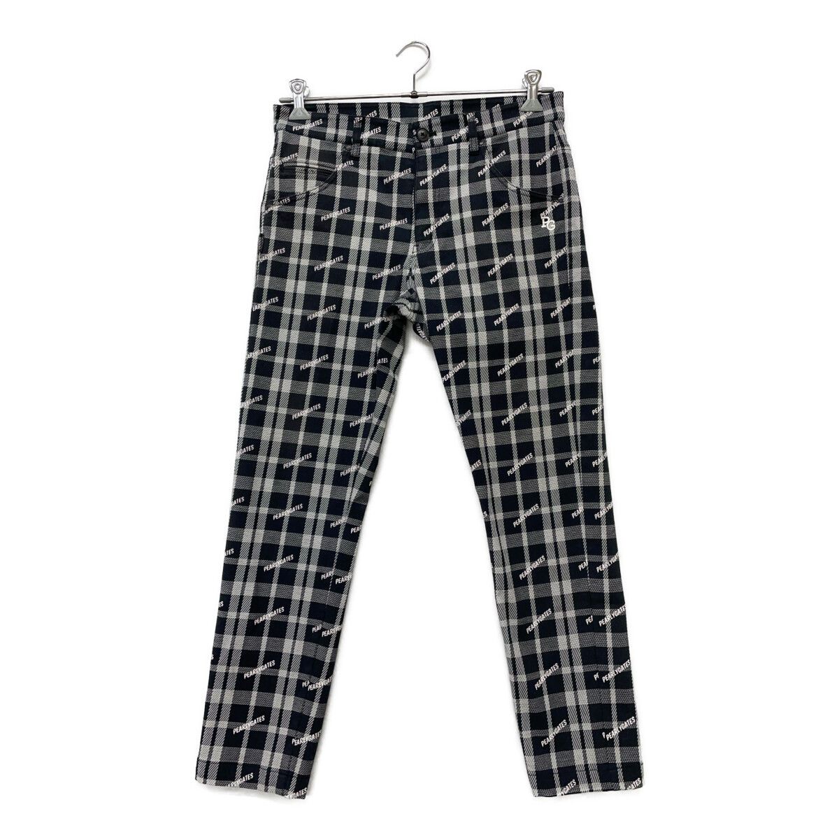メンズ パーリーゲイツ PEARLY GATES パンツ 4(M) 黒×白 チェック ロゴ