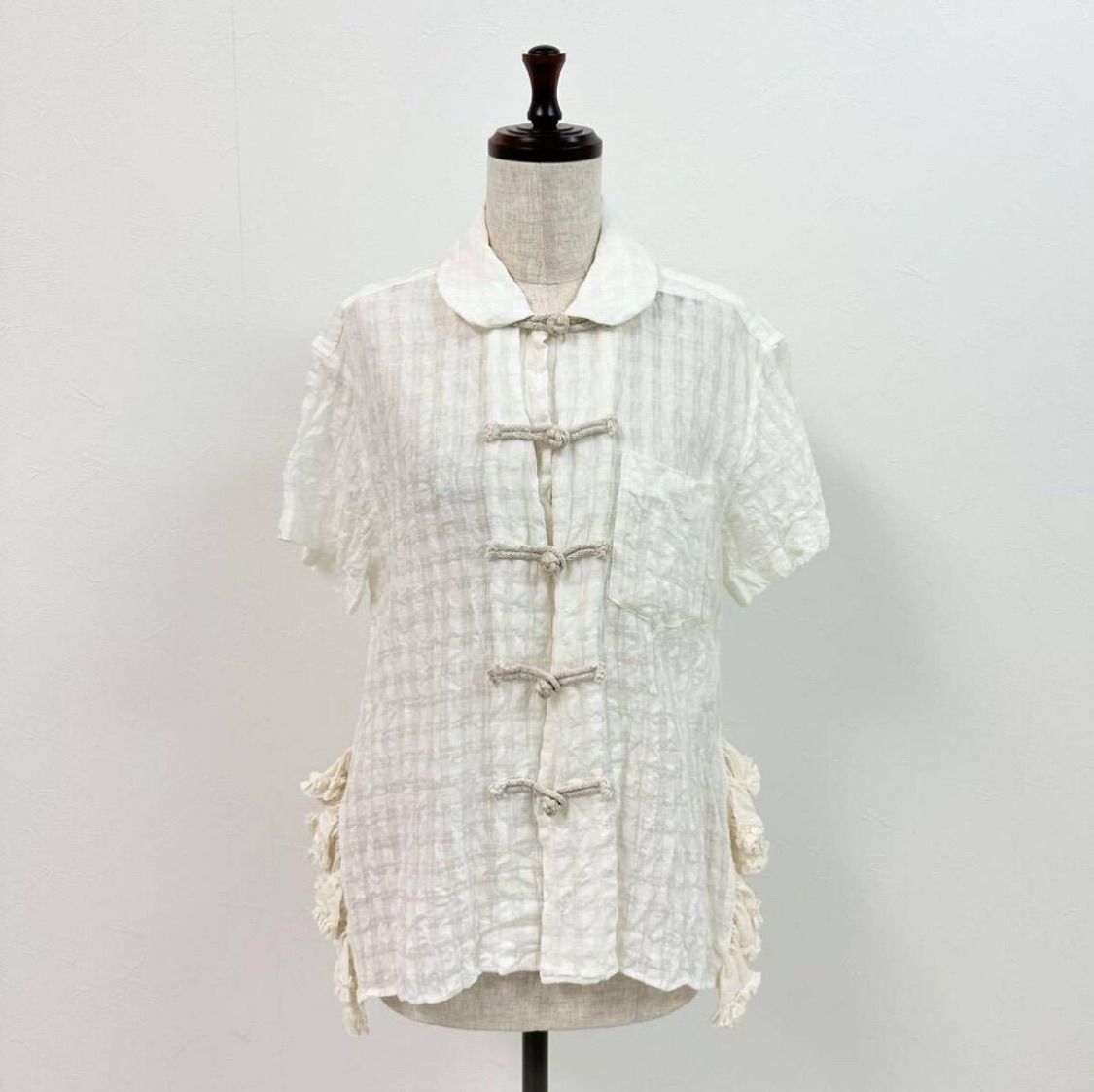 タオ コムデギャルソン 半袖 裾フリル ブラウス シャツ タオ コムデギャルソン 半袖 裾フリル ブラウス シャツ