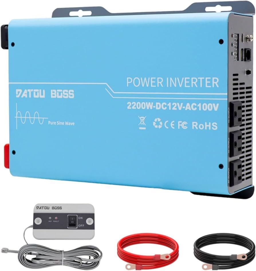 弦波 2200 w インバーター 12 v 100 最大4400 瞬間出力 DC をAC に変換 リモコン操作