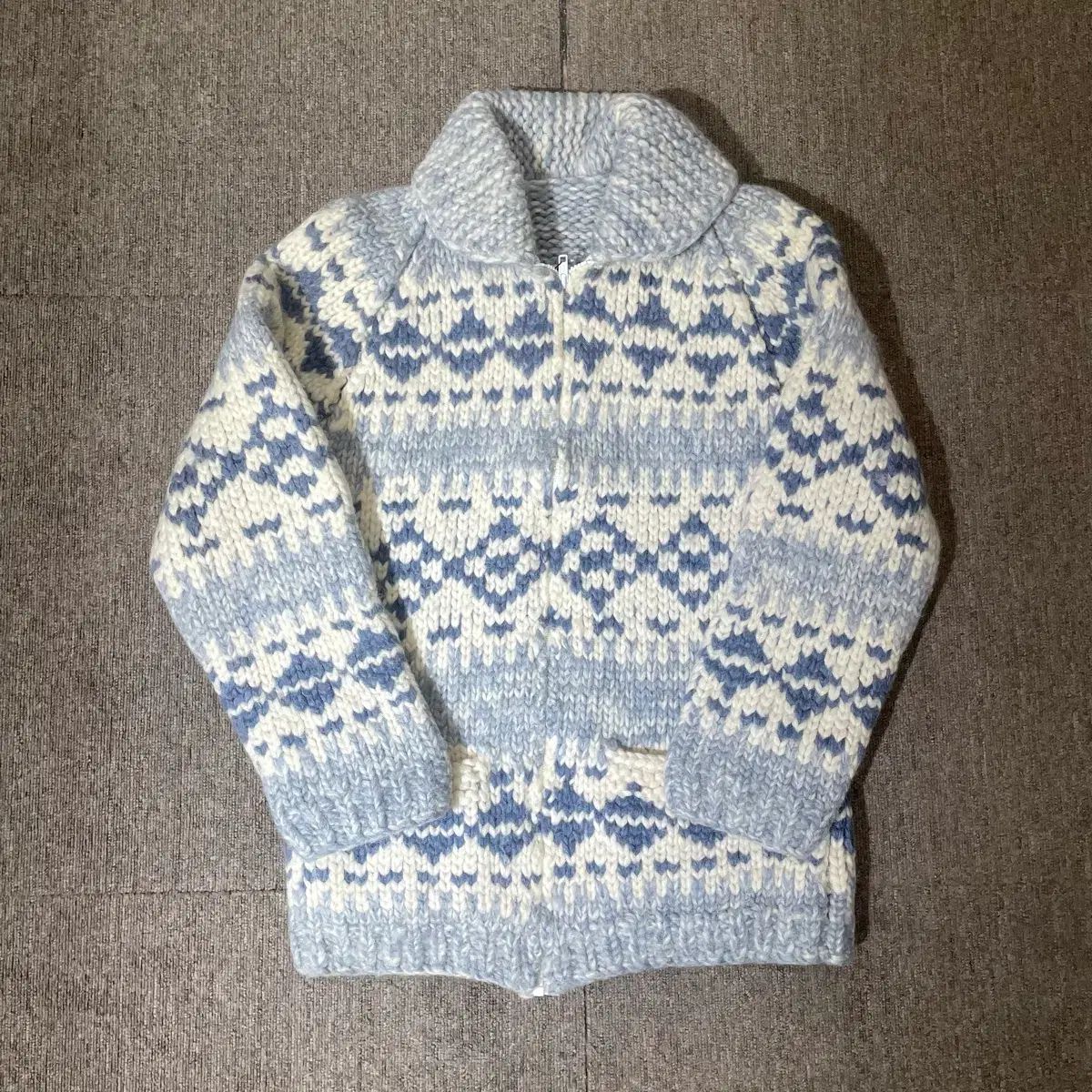 S カウチン カウチンセーター ジップアップニット