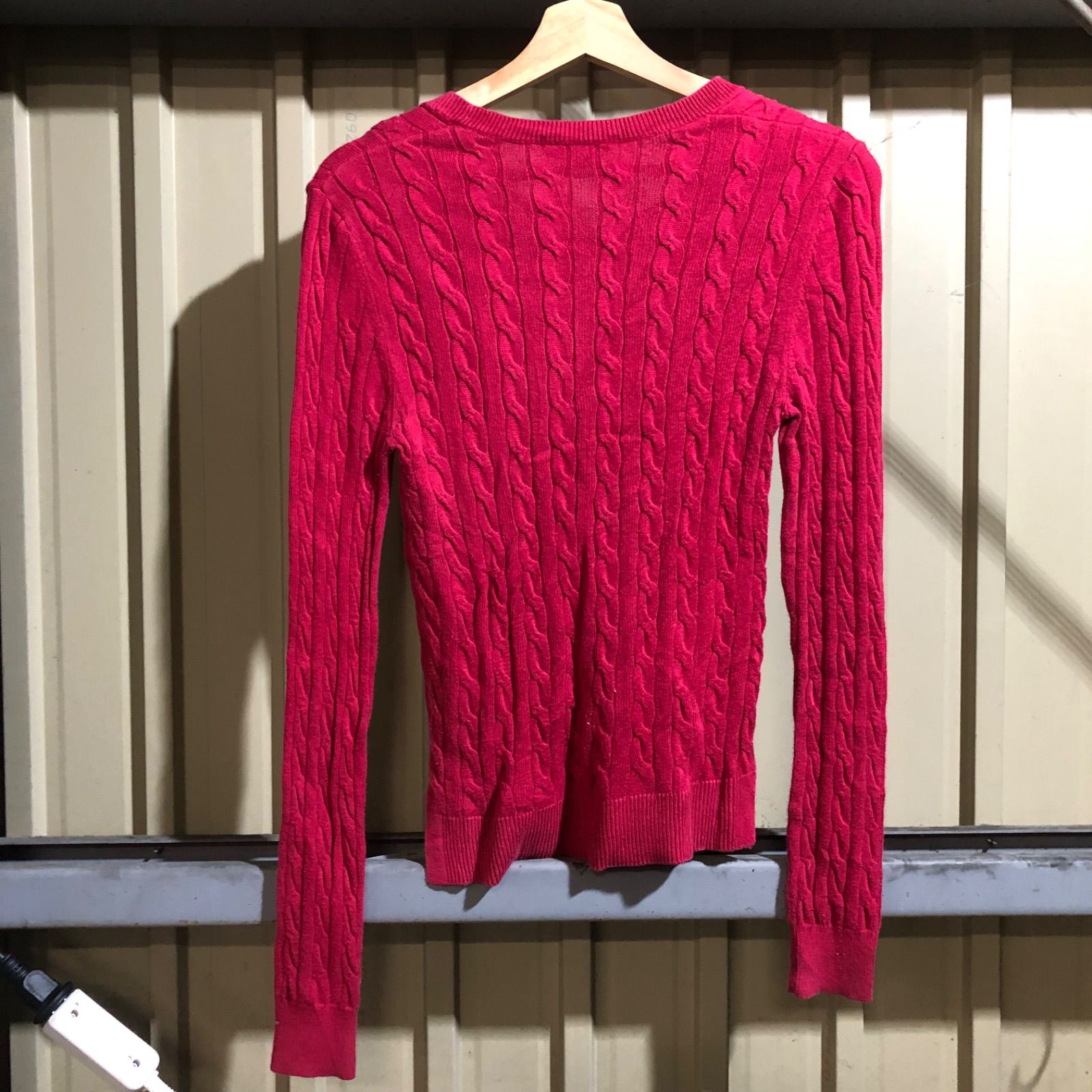 ゆ*お様 古着 LACOSTE ラコステ Ralph ラルフ ニット セーター 1069 LACOSTE セーター レッド size 34 XS ラコステ ニット ケーブル