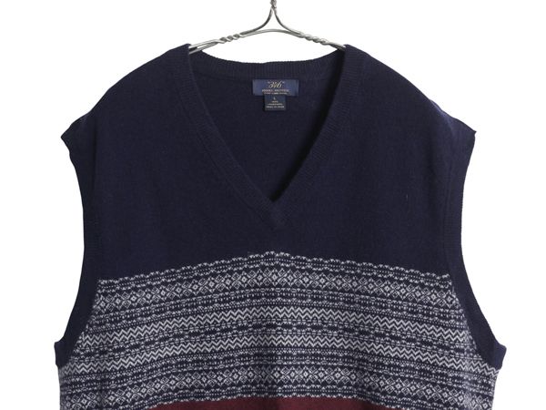 ブルックスブラザーズ ニット ベスト メンズ L 古着 Vネック ラム