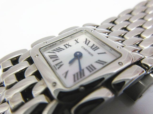電池交換済 Cartier カルティエ パンテール リュバン シェル文字盤