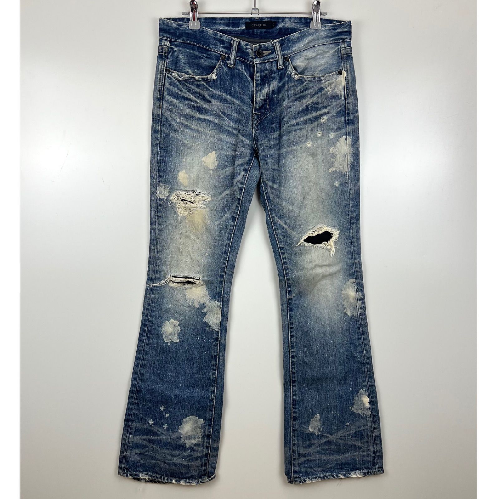CIVARIZE 00s y2k archive bleach flare denim pants 44 シヴァー