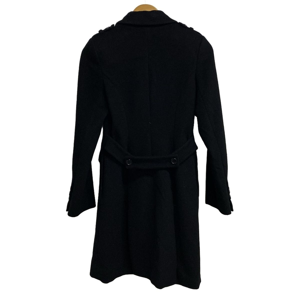 【美品】EPOCA エポカ ウールコート フリルデザイン 黒 40 日本製 EPOCA エポカ ウールコート フリルデザイン 黒 40 日本製 EPOCA エポカ