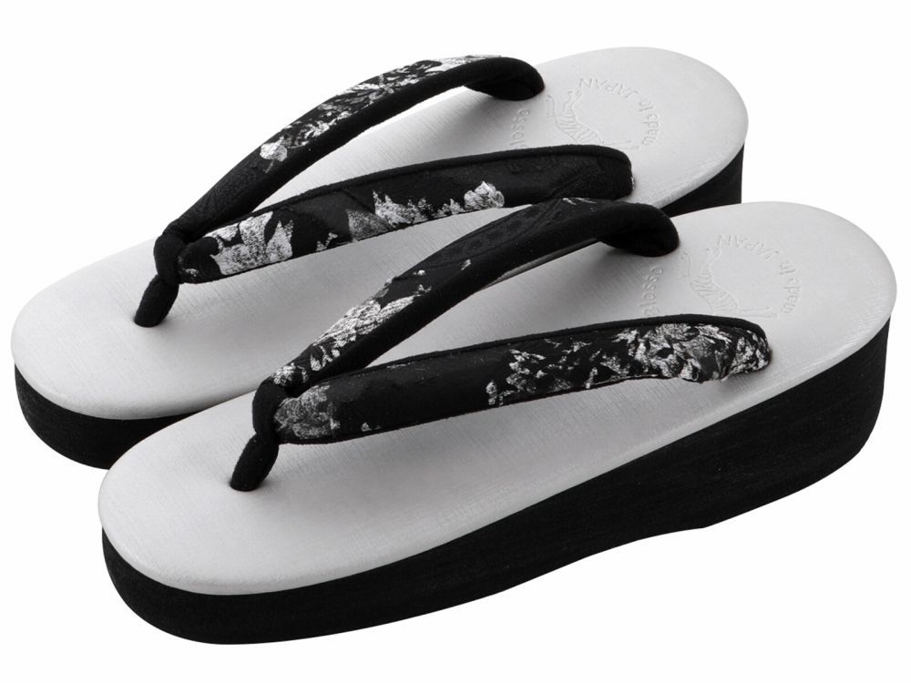 菱屋謹製 カレンブロッソ うまくいく紋 ソフト鼻緒 おしゃれ カフェ草履 Mサイズ グレー系 hiy-81-345