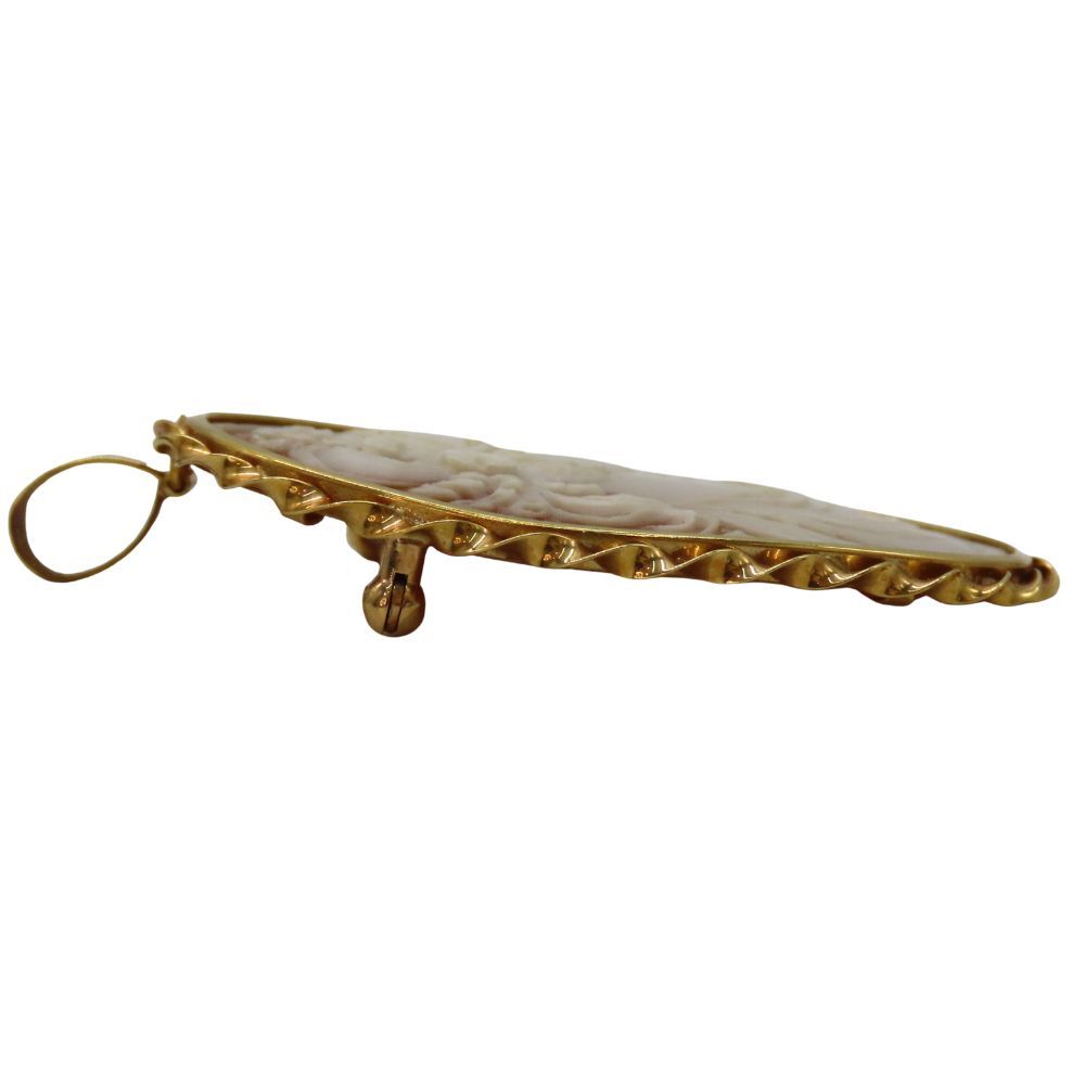 中古】カメオ ブローチ ペンダントトップ K18 ノーブランド ゴールド