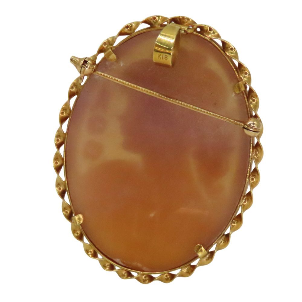 中古】カメオ ブローチ ペンダントトップ K18 ノーブランド ゴールド