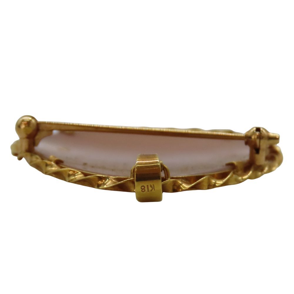 中古】カメオ ブローチ ペンダントトップ K18 ノーブランド ゴールド