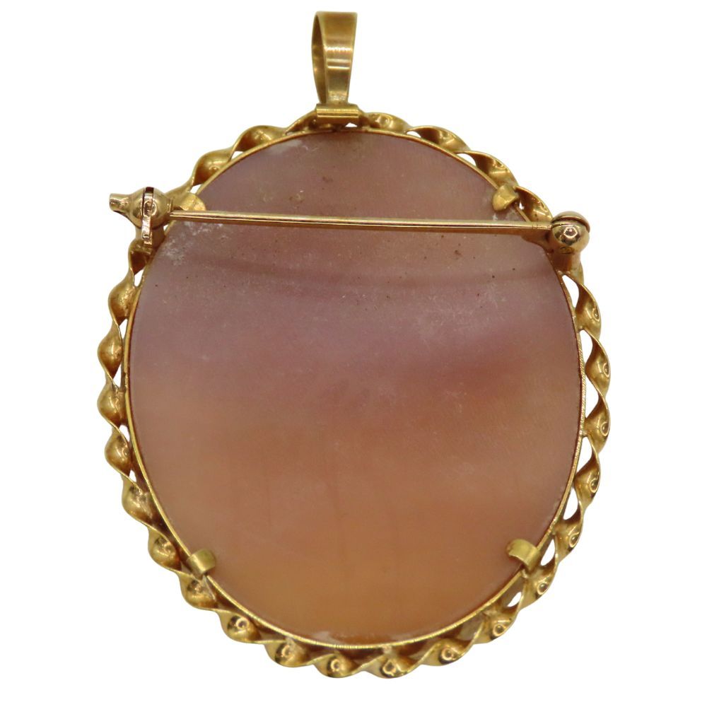 中古】カメオ ブローチ ペンダントトップ K18 ノーブランド ゴールド