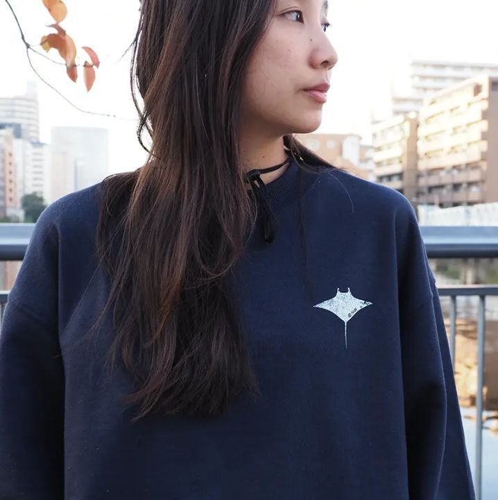 PADI×Pure Waste スエット トレーナー マンタ ネイビー ユニセックス