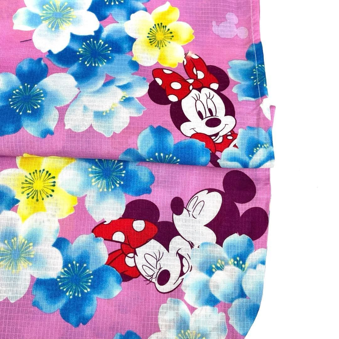着物と帯 時流 Ys 女の子浴衣 120㎝ ミッキー＆ミニー 綿紅梅