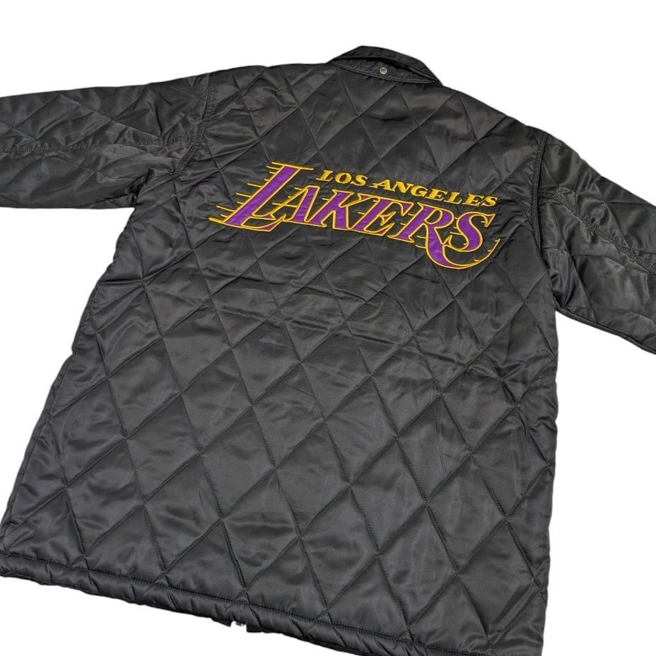 22 90s NBA LAKERS レイカーズ キルティングジャケット 古着 ナイロン