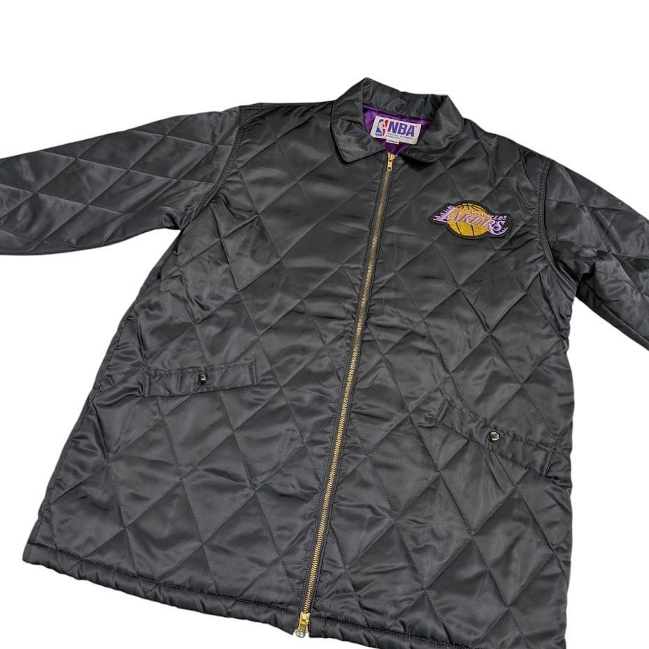 22 90s NBA LAKERS レイカーズ キルティングジャケット 古着 ナイロン