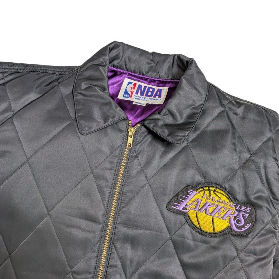 22 90s NBA LAKERS レイカーズ キルティングジャケット 古着 ナイロン