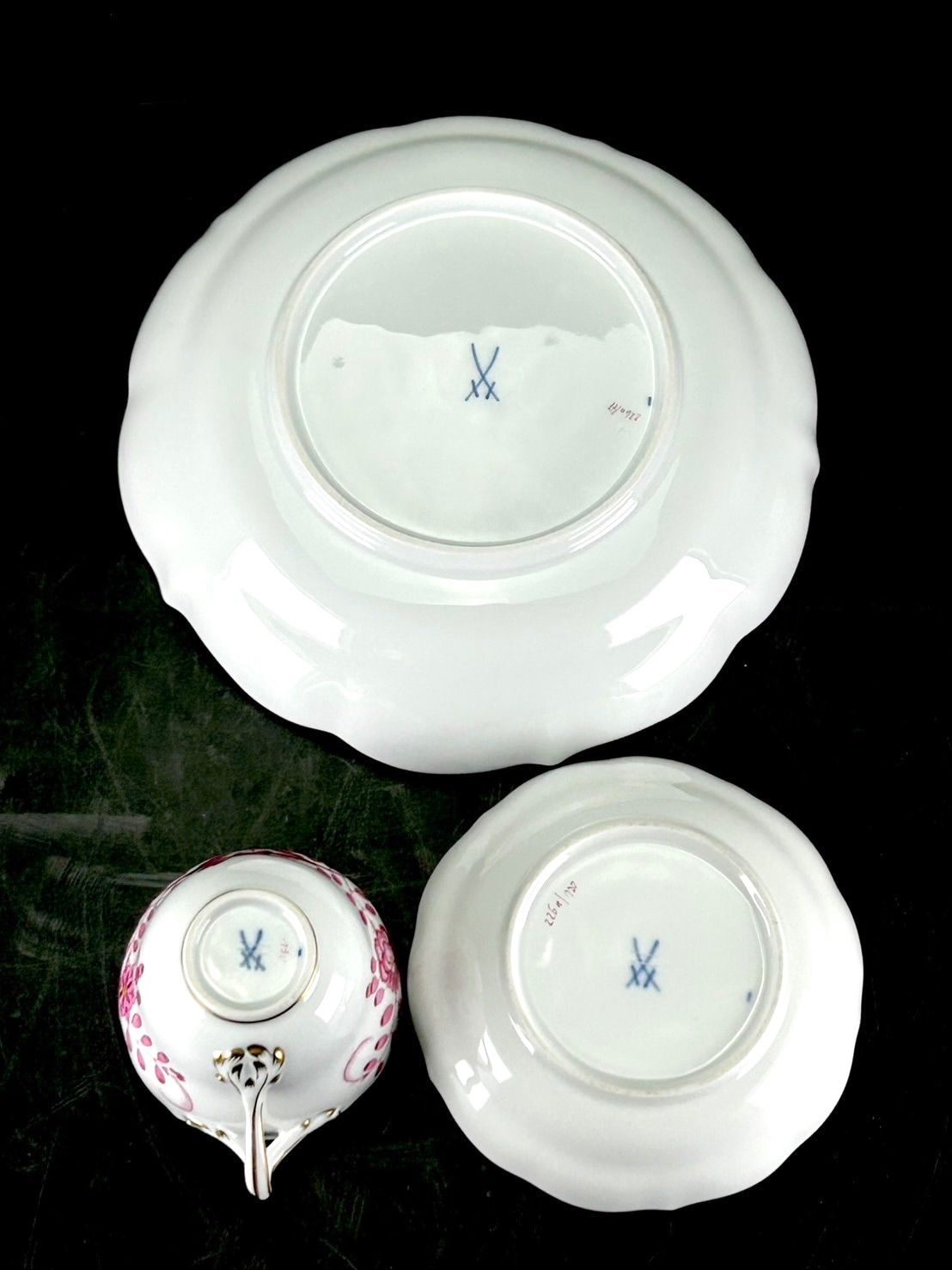 幽玄 Meissen マイセン ティーカップ ソーサー プレート 3点セット 洋食器