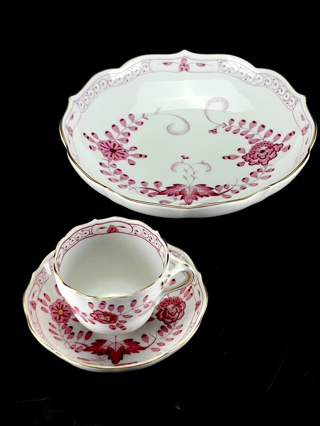 幽玄 Meissen マイセン ティーカップ ソーサー プレート 3点セット 洋食器