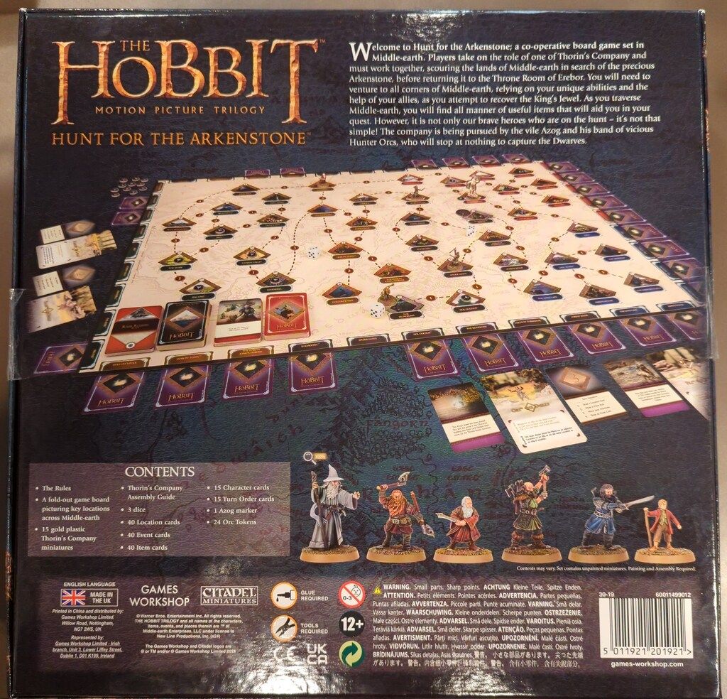 GAMES WORKSHOP THE HOBBIT Hunt for Arkenstone a Middle Earth Adeventure Game