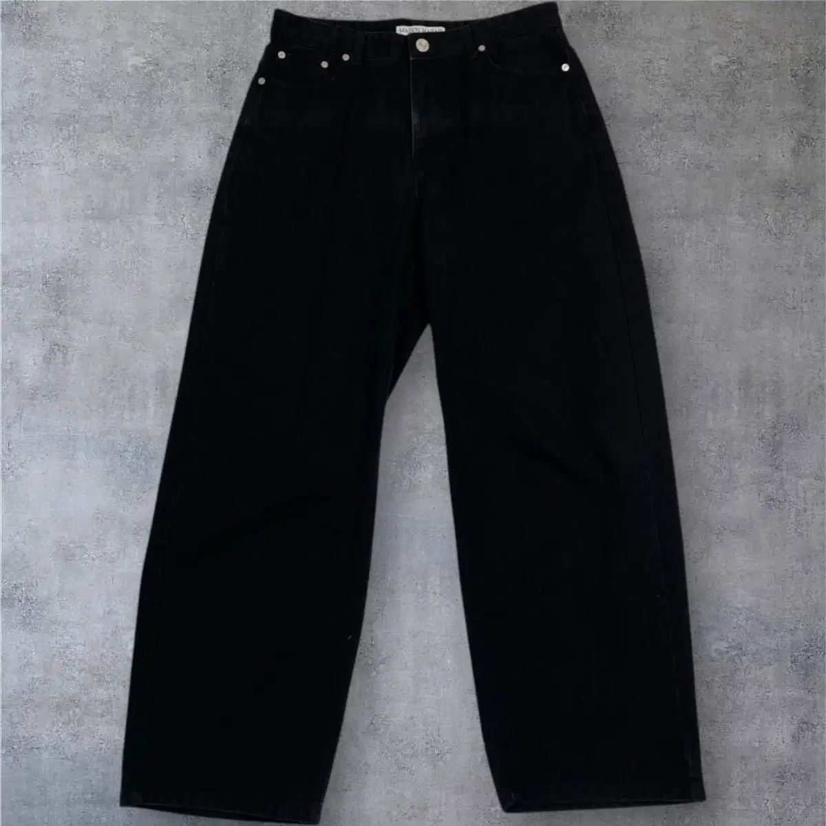 メゾンマレ maisonmarais ブラック ワイド デニムパンツ ブラックジーン 38S