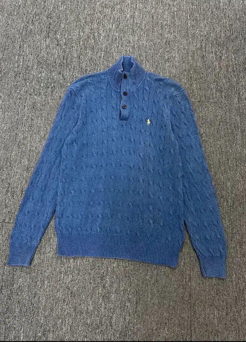 ポロ ラルフローレン ブルー ケーブル編み ニット ヴィンテージ