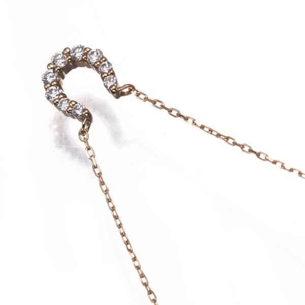 4℃ ネックレス ダイヤ ダイヤモンド ホースシュー K18PG #181768