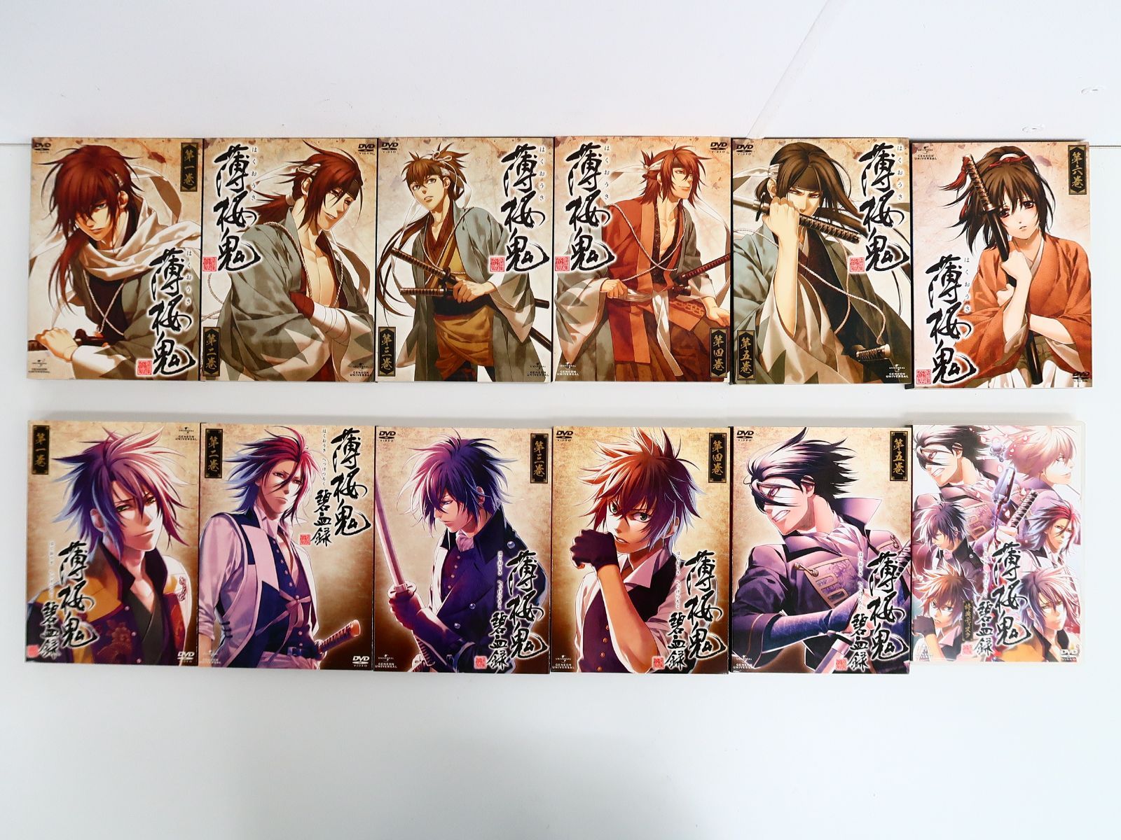 DVD 12巻セット 薄桜鬼 初回版 全6巻/薄桜鬼 碧血録 初回版 全5巻+特典