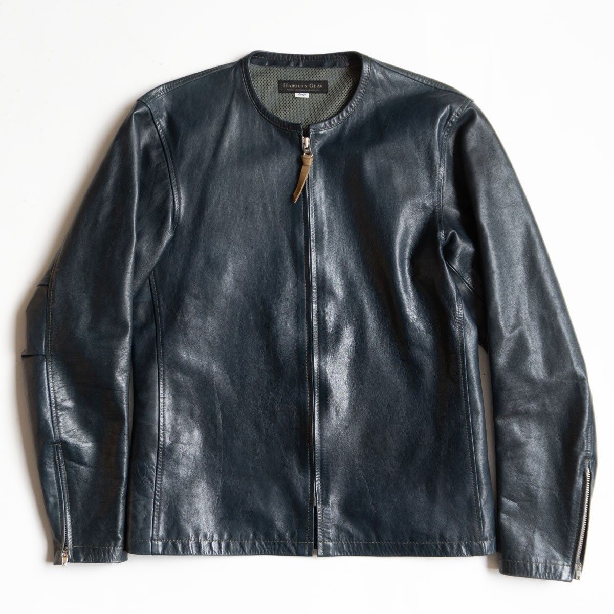 雰囲気抜群】HAROLDS GEAR【ホースレザー ノーカラー ジャケット 】L