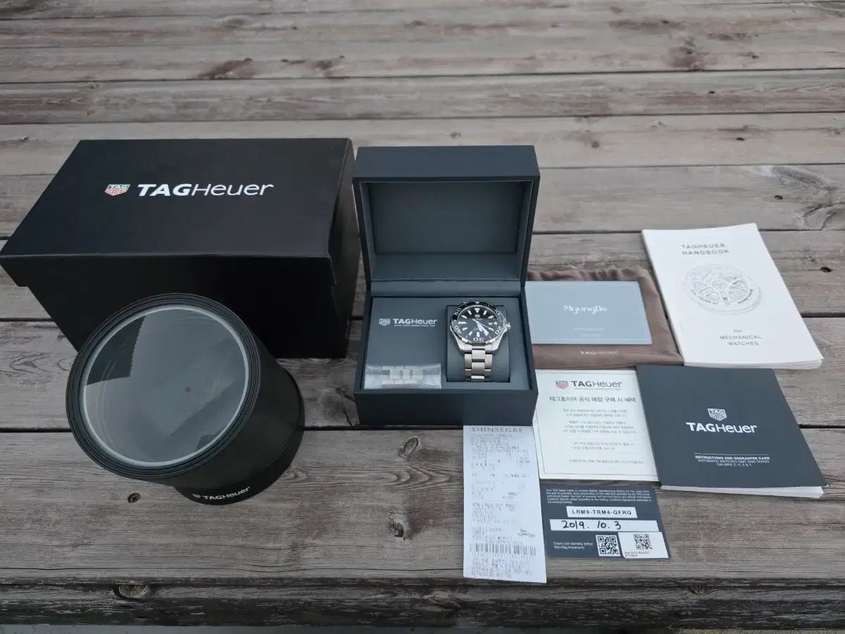 タグ ホイヤー アクアレーサー Cal 5 オートマティック ウォッチ スチールブレスレット ブラックダイヤル 43