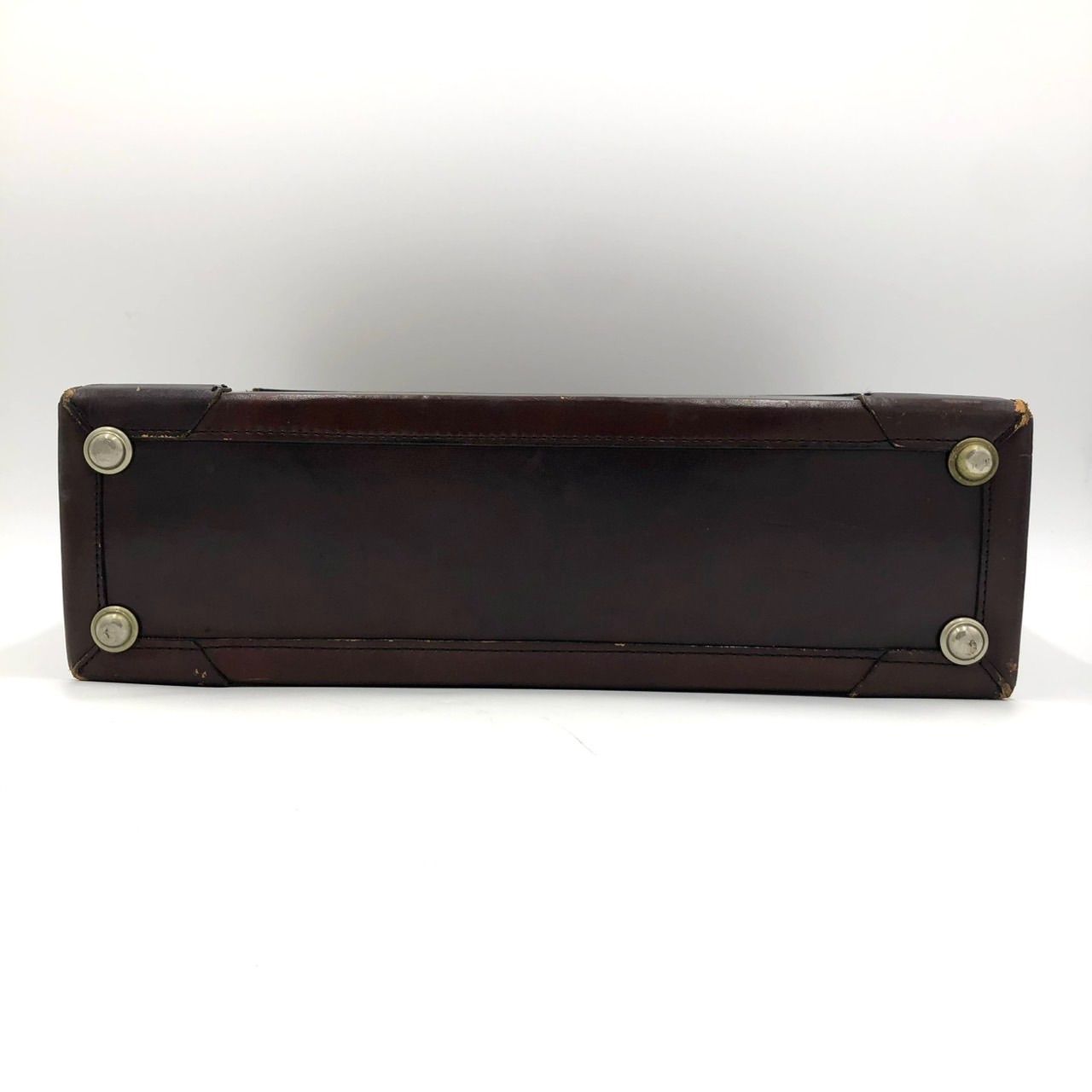 本革】レザーアタッシュケース 濃茶 ビジネスバッグ トランク レトロ