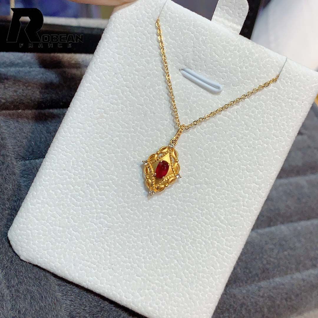 絶賛 EU製 定価47万円 ROBEAN ルビー ダイヤモンド ペンダント パワーストーン 天然石 勝利の石 プレゼント K 18 18金