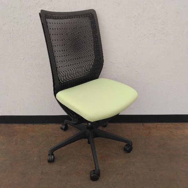 オカムラ オフィスチェア 肘なし Visconte ヴィスコンテ CWF 4 ZA-FEA 6 2020年製 グリーン ヴィスコンテチェア ハイバック 肘無し デスクチェア チェア イス 椅子