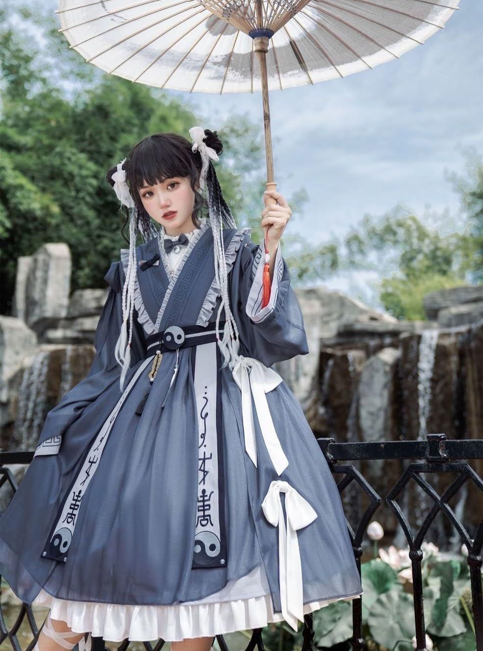 ロリータ魔除け少女 古風 漢要素 ロリータ長袖 セット 小師弟妹 ワンピース洋服 Lolita スカートcosplay 蝶結び ゆめか