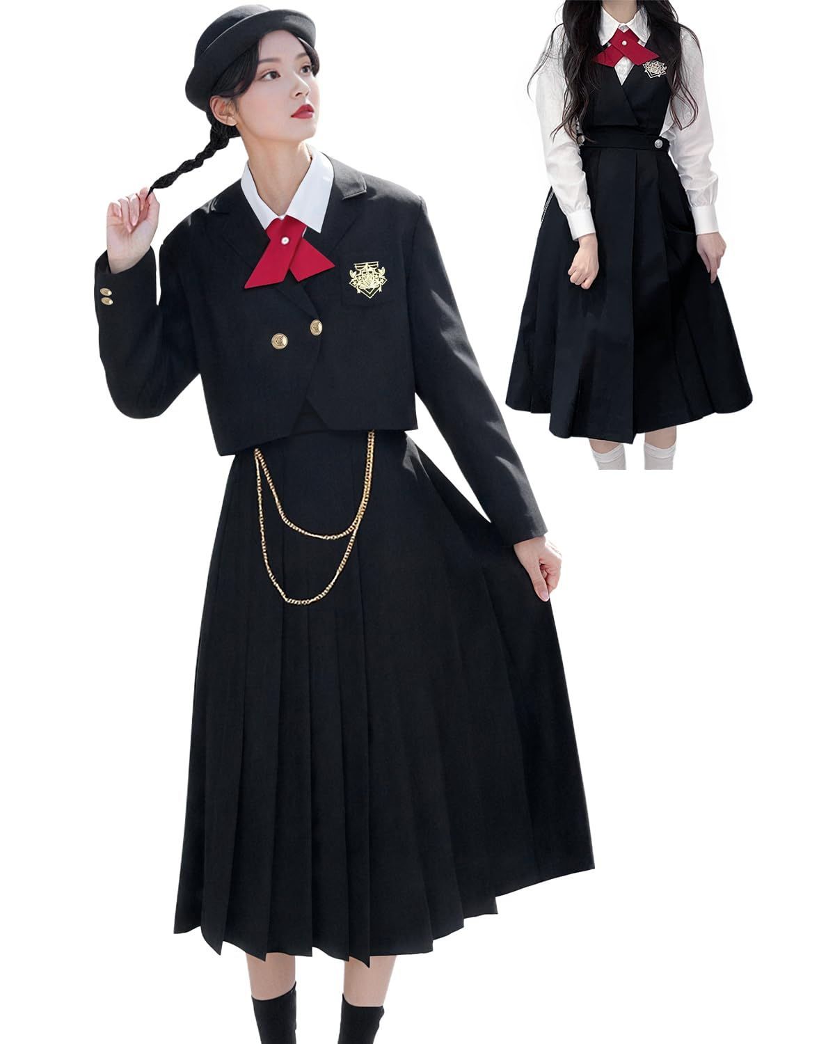 制服コスプレ 制服7点セットロリータコスプレ 制服ブレザー 女子高生 女装 ロリータ服 大きいサイズ ワンピース jk制服 セット 学