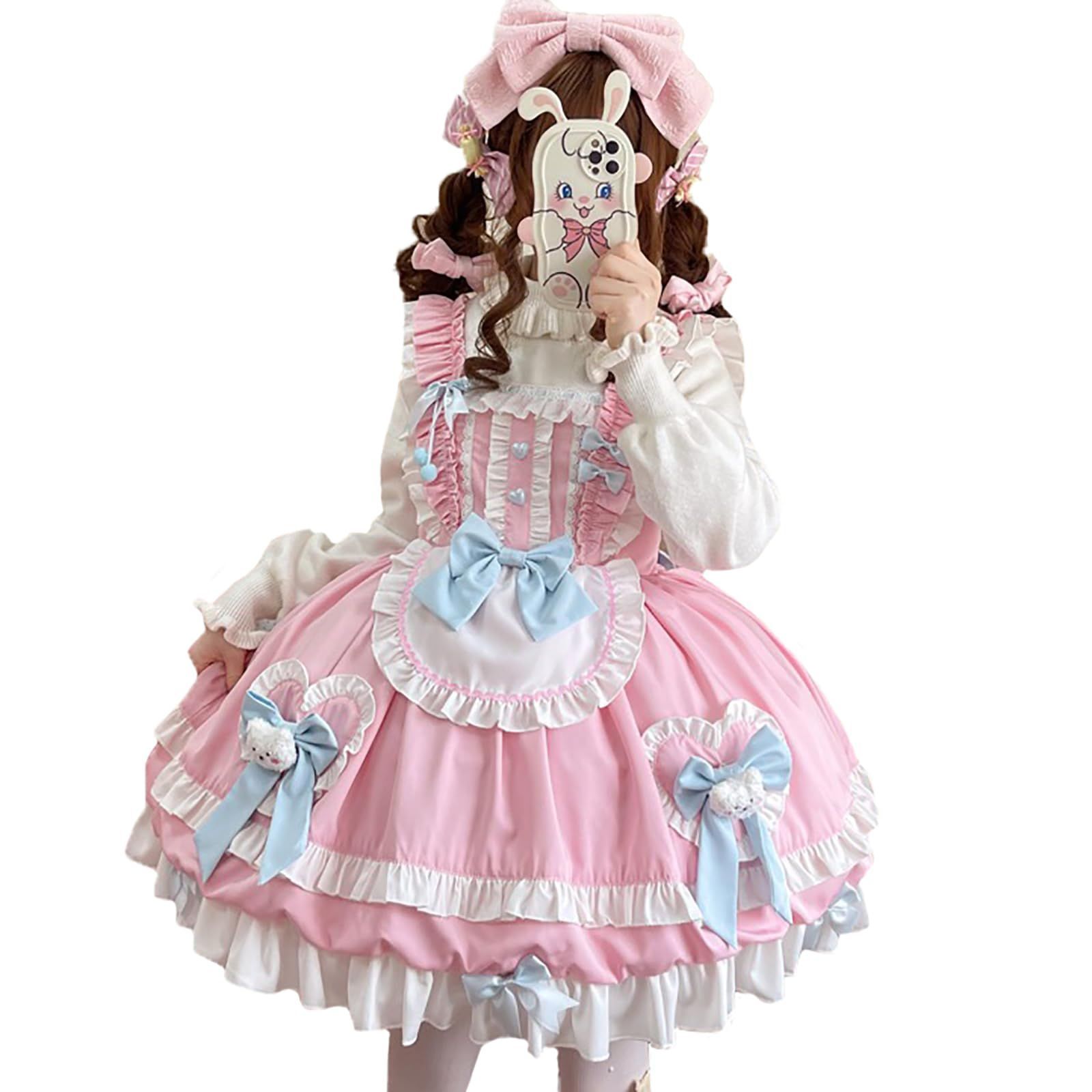 ロリータ JSK ジャンパースカート キャミソール リボン レディース ワンピース ゆめかわいい 兎 ゴスロリ ドレス 洋服