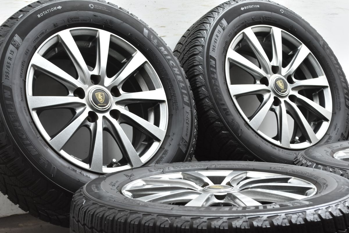 バリ溝 マナレイスポーツ 15 in 6 J 45 PCD 114 3 X ICE SNOW 195 65 R ノア ヴォクシー エスクァイア ステップワゴン セレナ アクセラ