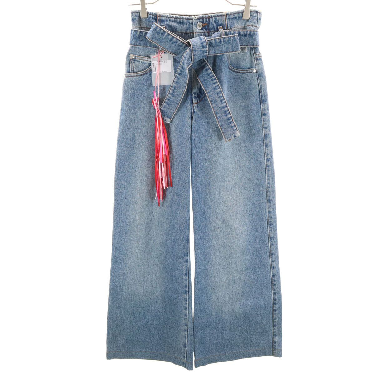 MSGM エムエスジーエム イタリア製 ワイドデニムパンツ 38 ブルー ジーンズ レディース 古着