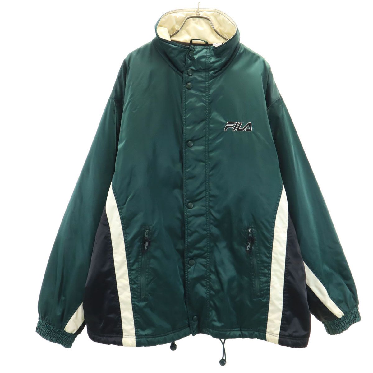 FILA フィラ 90s オールド ナイロンジャケット XL グリーン メンズ 