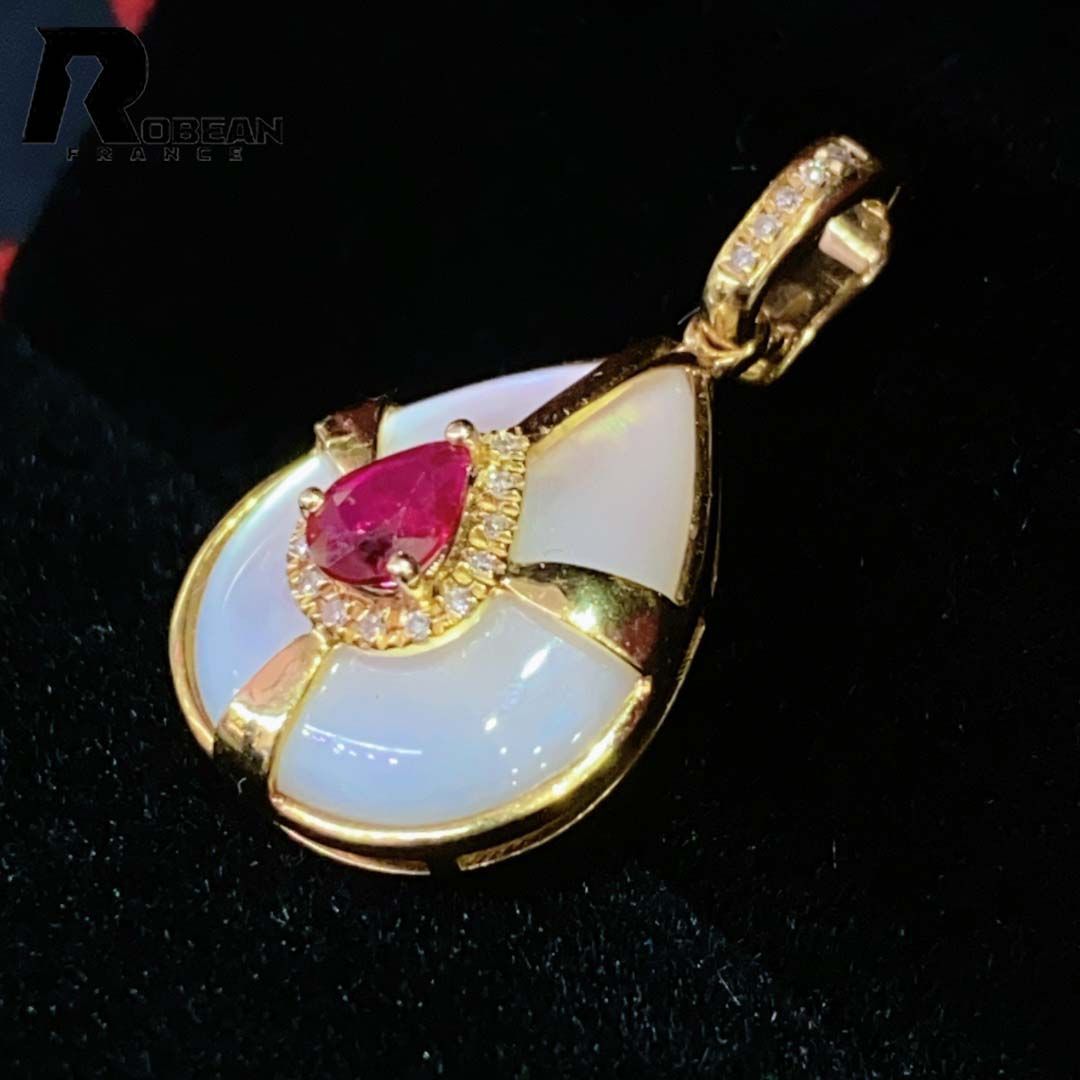 EU製 定価80万円 ROBEAN ルビー ダイヤモンド ペンダント パワーストーン 天然石 勝利の石 プレゼント K 18 18金