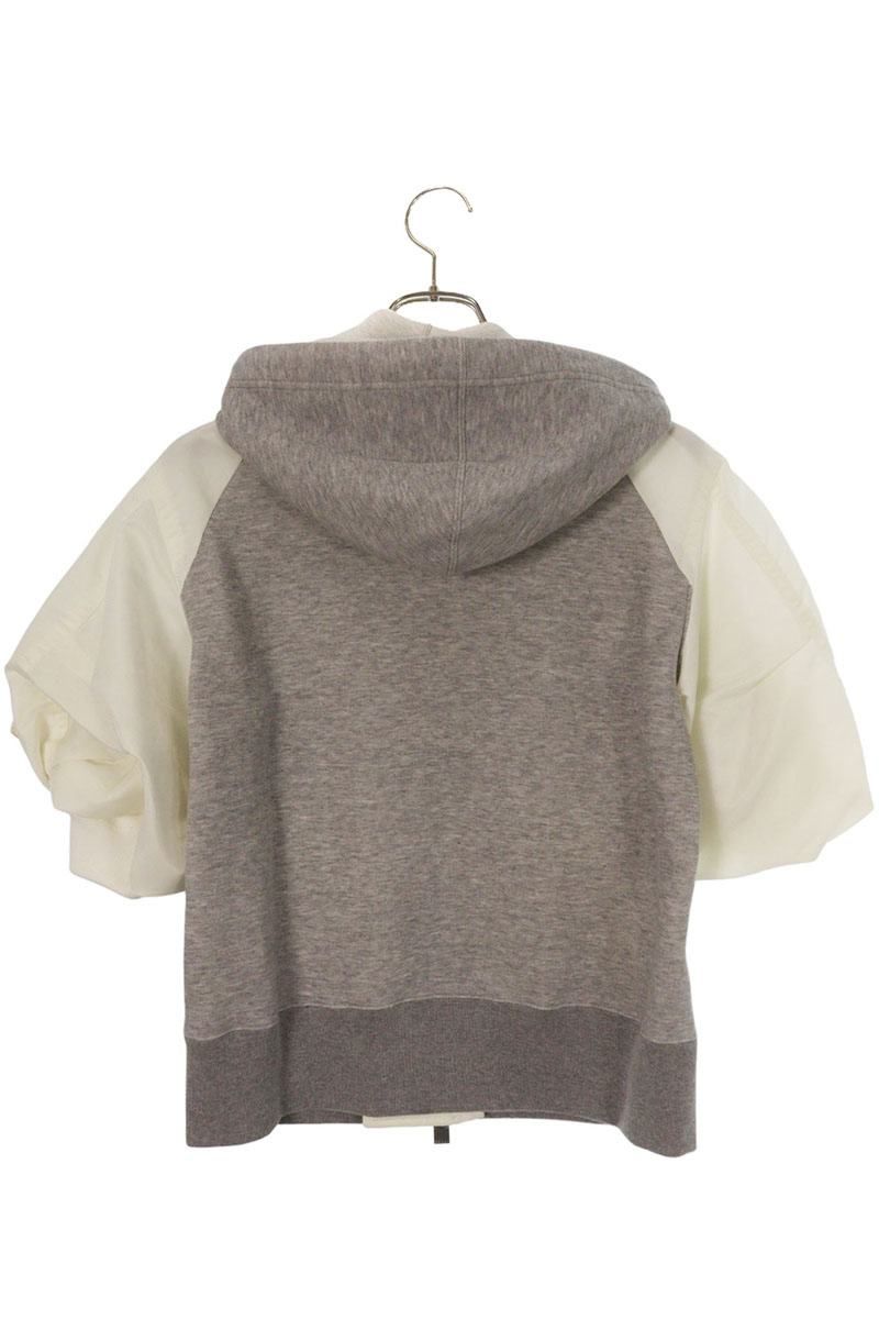 サカイ 24-07260 素材切り替え半袖ジップアップパーカー レディース 1