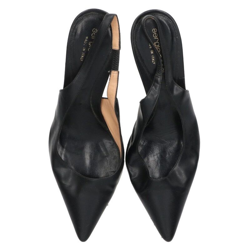 セルジオロッシ　ブラック　37.5 セルジオロッシ レザーハイヒールパンプス レディース 37.5 - メルカリ