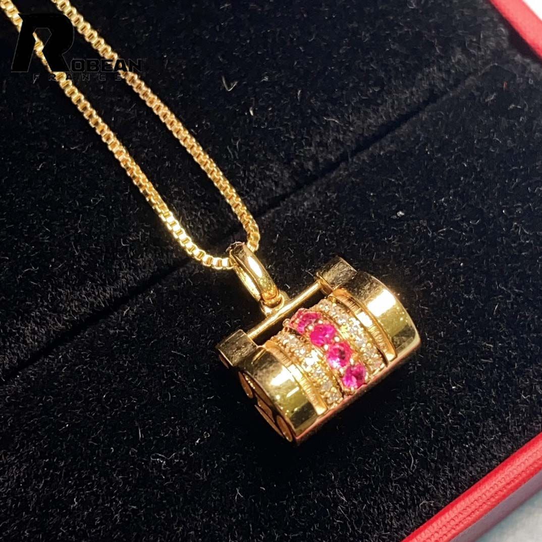 EU製 定価65万円 ROBEAN ルビー ダイヤモンド ペンダント パワーストーン 天然石 勝利の石 プレゼント K 18 18金