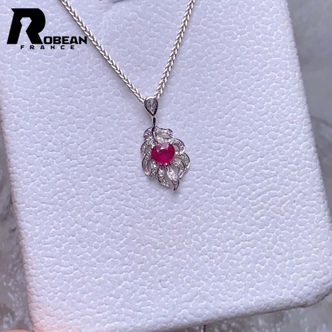 EU製 定価97万円 ROBEAN ルビー ダイヤモンド ペンダント パワーストーン 天然石 勝利の石 プレゼント K 18 18金