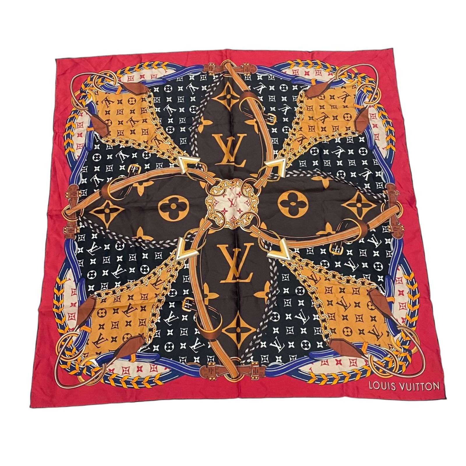 ルイヴィトン モノグラム コンフィデンシャル スカーフ 極美品 LOUIS VUITTON ルイヴィトン ツイリー スカーフ モノグラム