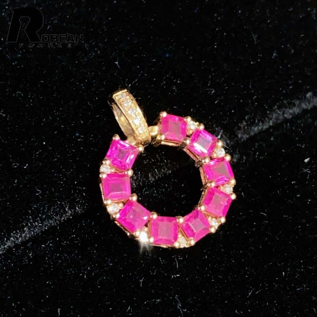 EU製 定価85万円 ROBEAN ルビー ダイヤモンド ペンダント パワーストーン 天然石 勝利の石 プレゼント K 18 18金