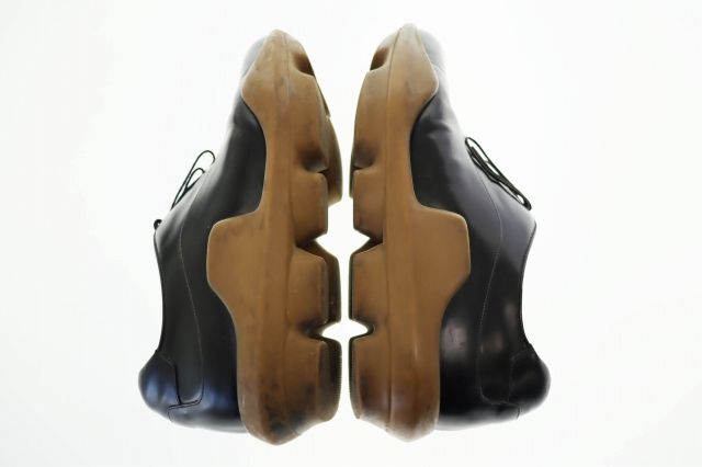 【中古】プラダ PRADA 15AW ラバーソール タンクソール レーザー シューズ 2EG125 9 黒 ブラック ☆AA★●▲ 250503 プラダ PRADA 15AW ラバーソール タンクソール レーザー シューズ