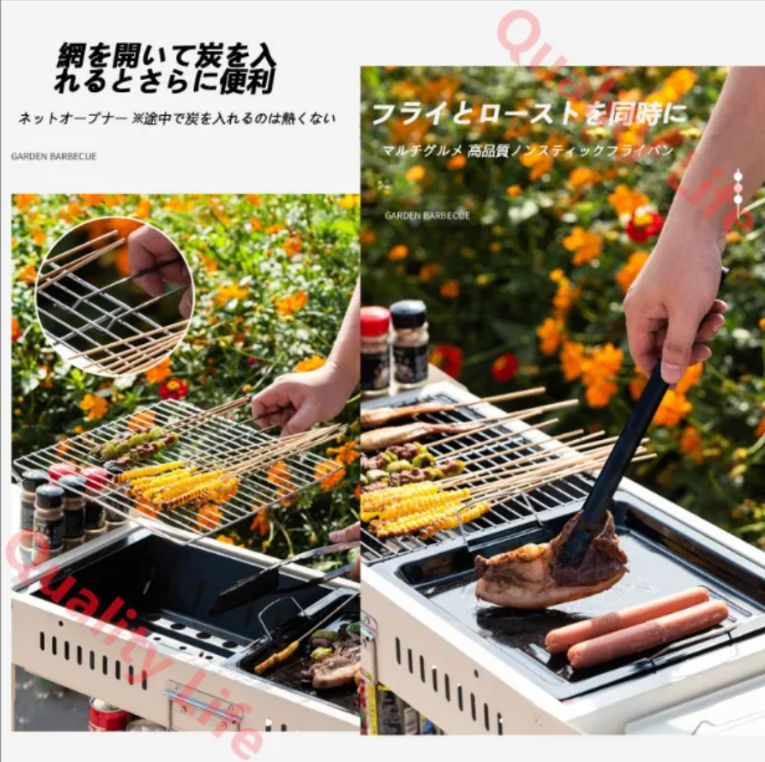 バーベキューコンロ ポータブルバーベキューグリル折りたたみ式