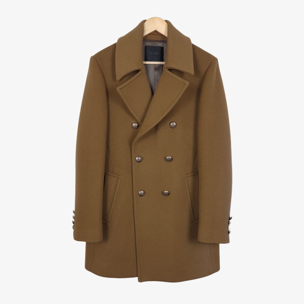 100 105 TIME HOMME キャメル ブラウン ウール カシミア スポーツブラ