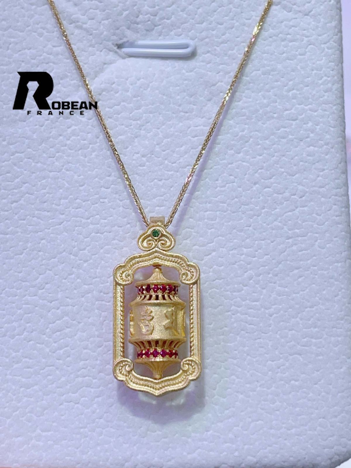 上品 EU製 定価161万円 ROBEAN ルビー ダイヤモンド ペンダント パワーストーン 天然石 勝利の石 プレゼント K 18 18金
